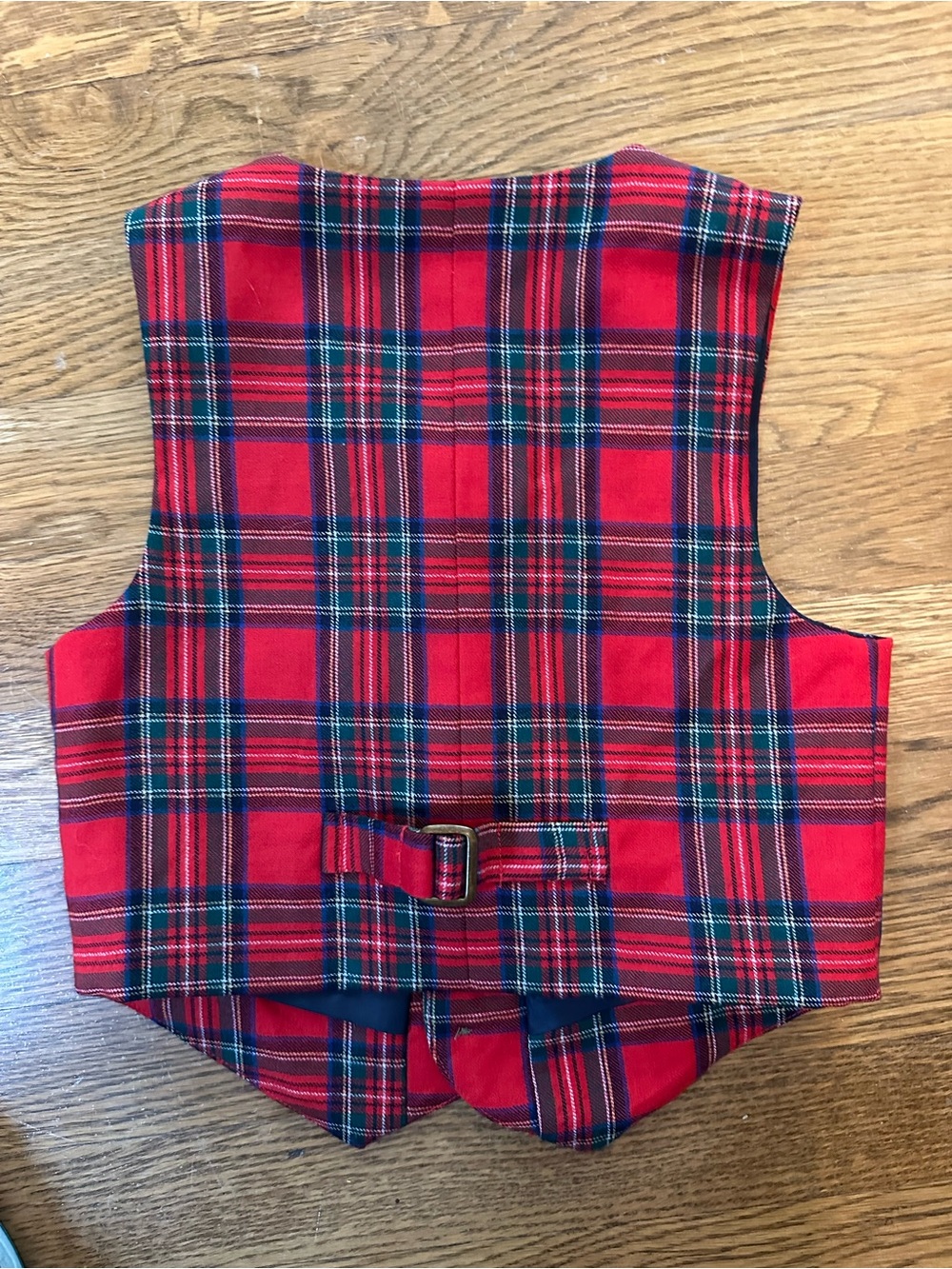 NWT Janie and Jack Red Holiday Plaid Kids Vest boys size 3 - Picture 3 of 3